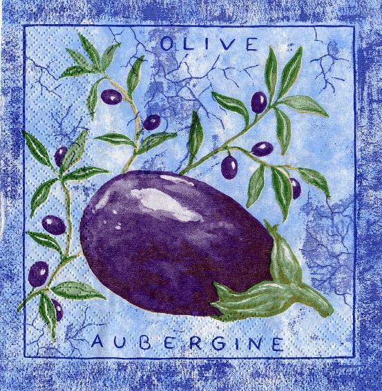 Olive und Aubergine blau