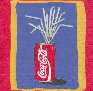Coka Cola United Straws rot-blau