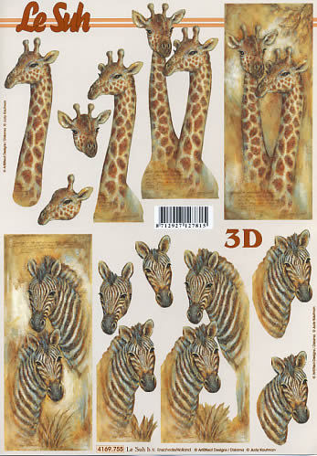 3D Bogen Schneidebogen Giraffe & Zebra     55