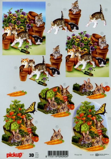 3D Bogen Schneidebogen Katze HAse & Blumentopf