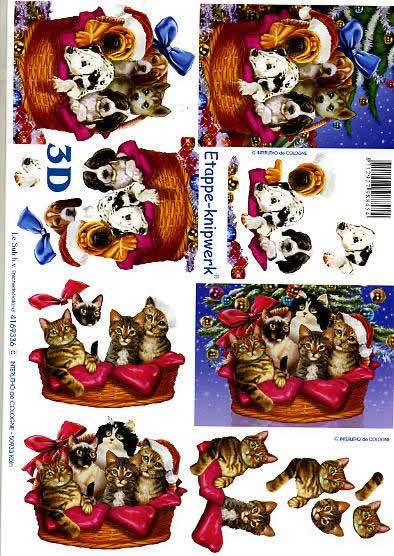 3D Bogen Schneidebogen Weihnachten Katzen und Hunde