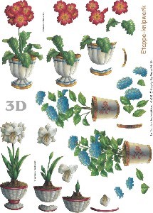 3D Bogen Schneidebogen Hortensie   Blumen Töpfe
