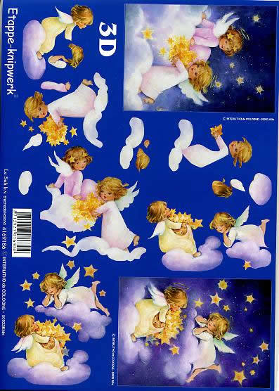 3D Bogen Schneidebogen Engel in Blau 186