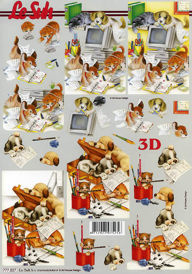 3D Bogen Schneidebogen Schule Hund & Katze
