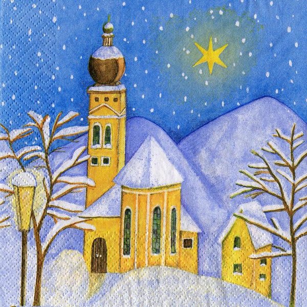 Winter mit Kirchturm