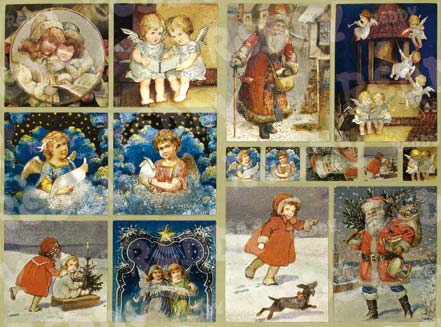 Dufex Sticker Bogen Engel & Weihnachtsmann