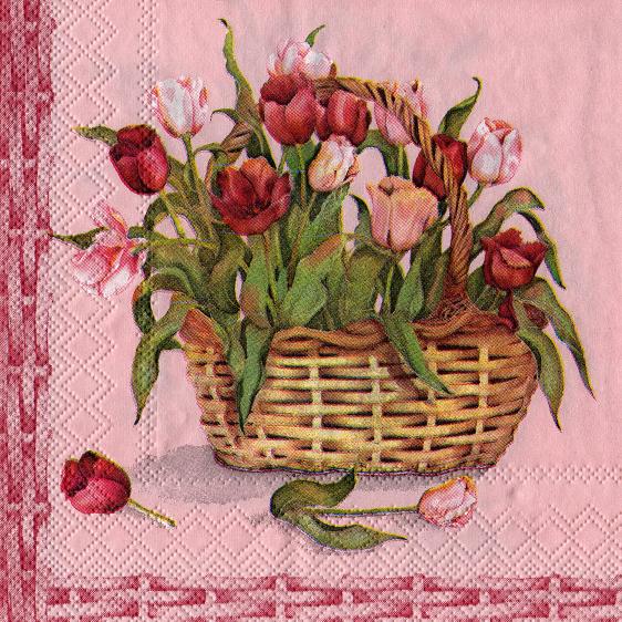 Tulpen im Korb - Cottage Charme