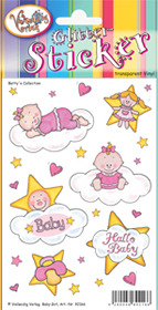 Baby Girl  Glitter Sticker Bogen