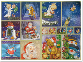 Dufex Sticker Bogen Weihnachtsmänner Santas