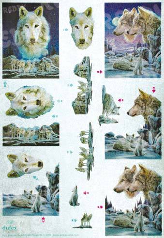 3D Bogen Dufex Stanzbogen Wolf Schneewölfe