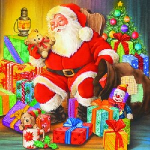 Santa und die Geschenke