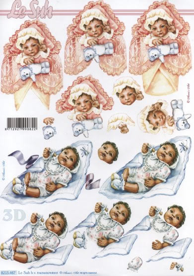 3D Bogen Schneidebogen Baby in rosa und blau  67