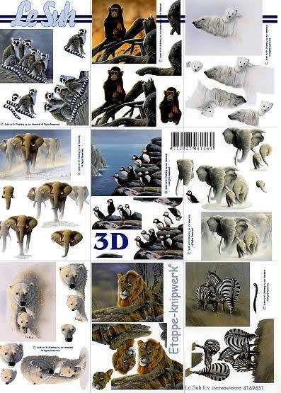 3D Bogen Schneidebogen Tiere - LÖwe Zebra Eisbär   631
