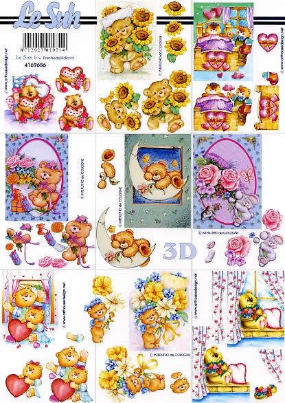 3D Bogen Schneidebogen  Kleine Blumen Teddy Baby    686
