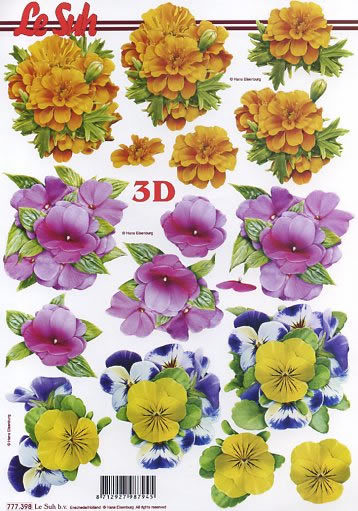 3D Bogen Schneidebogen Veilchen 3x Blume  398