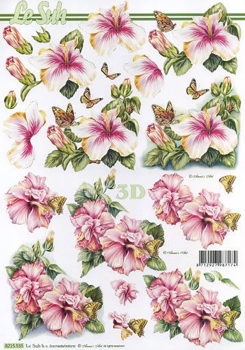 3D Bogen Schneidebogen Hibiskus und Schmetterlinge   535
