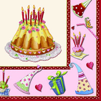 Happy Birthday Torte  rosa