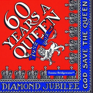 Jubilee blue -60 Years a Queen  red