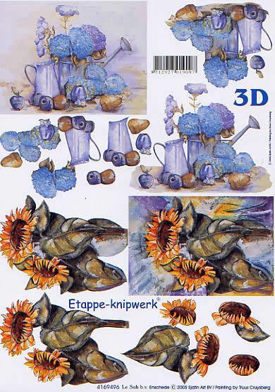 3D Bogen Schneidebogen Hortensie in KAnne und Sonnenlume   496