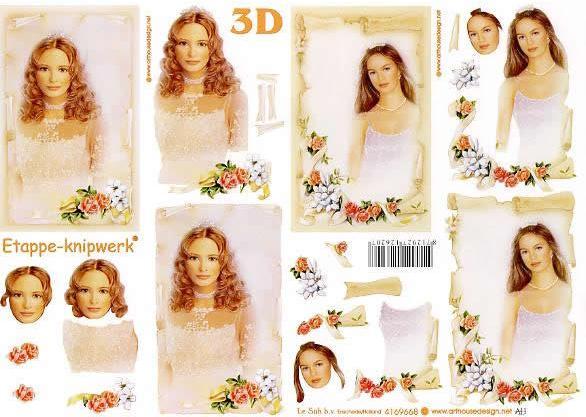 3D Bogen Schneidebogen  Mädchen -Braut im RAhmen   668