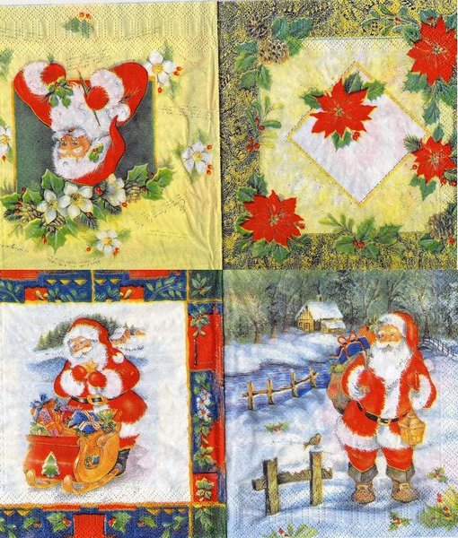 Santa im Schnee mit Geschenke