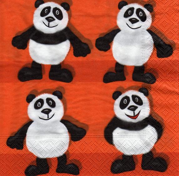Panda  auf orange