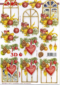 3D Bogen Schneidebogen  Merry Christmas Kerze  und Fenster  556n