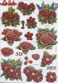 3D Bogen Stanzbogen Rote Blume  022