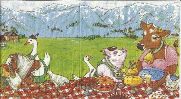 Alpen - Schwein- Kuh und Gans