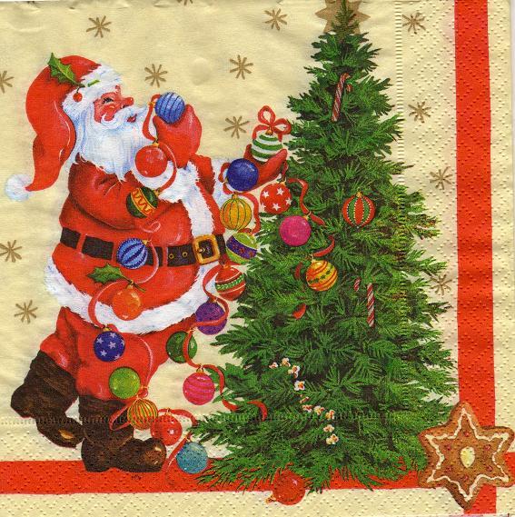 Santa am Weihnachtsbaum - working santa