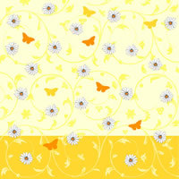 Kleine Margeritten , Gänseblümchen und Schmetterlinge gelb/orange