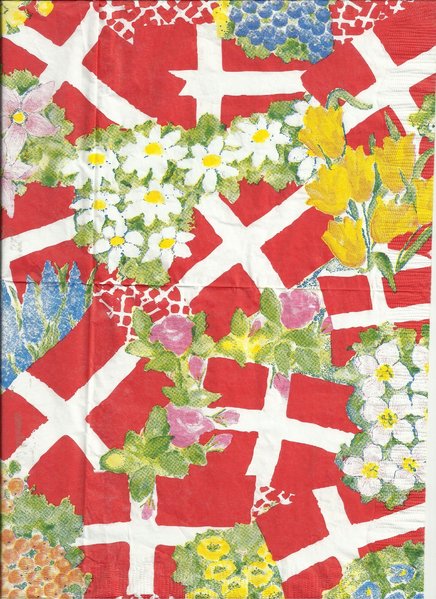 Dänemark - Fahne  und Blumen