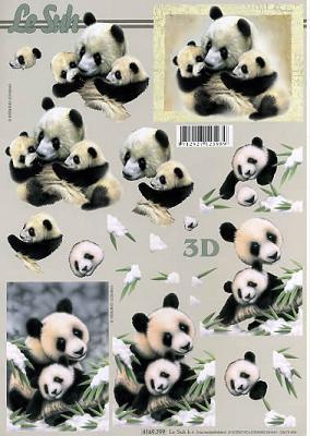 3D Bogen Schneidebogen  Panda mit Baby  799