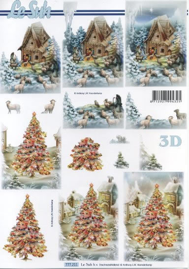 3D Bogen Schneidebogen Winter Schafe in Winterlandschaft  211