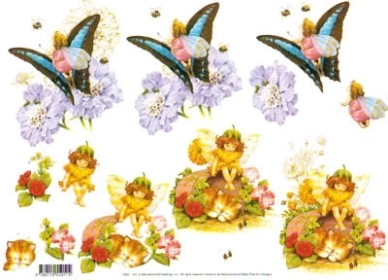 3D Bogen Schneidebogen Fairy Elfe KAtze und Schmetterling 011