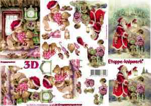 3D Bogen Schneidebogen Kinder Santa und Teddy 526