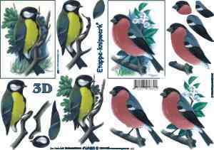3D Bogen Schneidebogen Vögel Rotkehlchen Meise 485