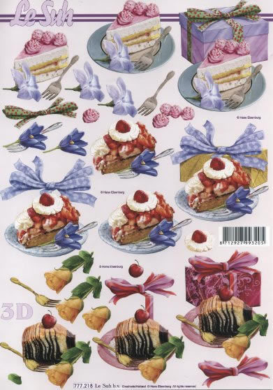 3D Bogen Schneidebogen Tortenstück Kuchenstück Erdbeere  218