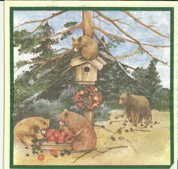 Bären an der Futterstelle grün