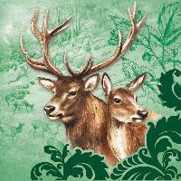 Deer Couple   green