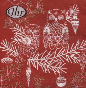 Owl Ornament red
