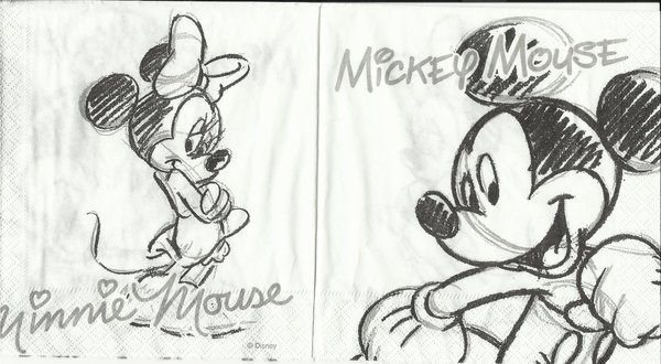 Mickey & Minnie black&white