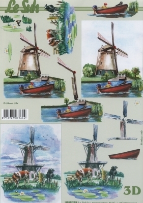 3D Bogen Schneidebogen Holland Mühle  Kuh Boot