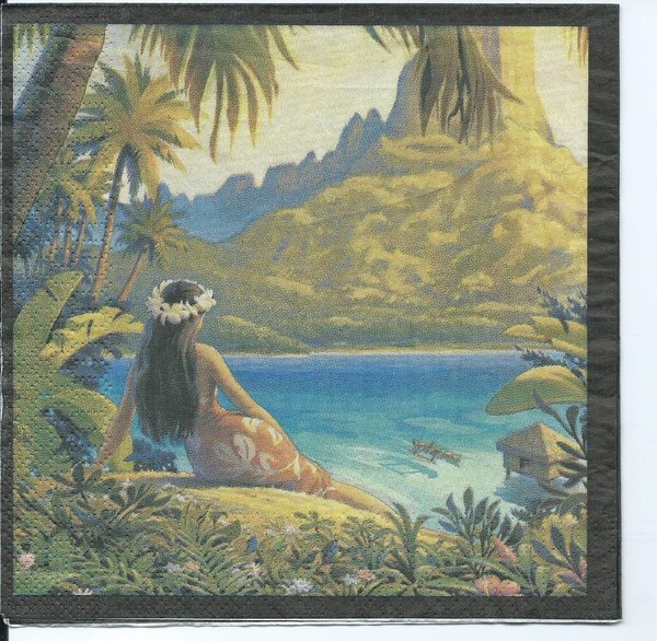 Hawaii  Tahiti  Frau am Meer
