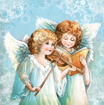 Zwei Engel musizieren