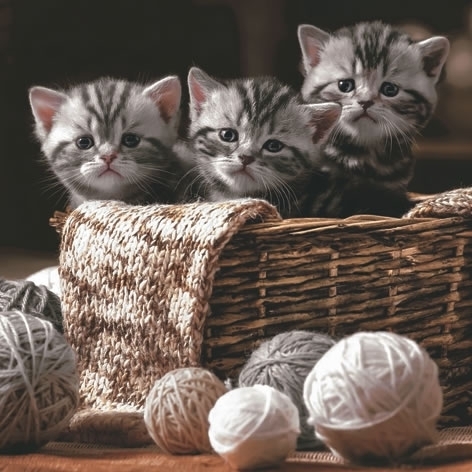 Striped Kittens, Katze