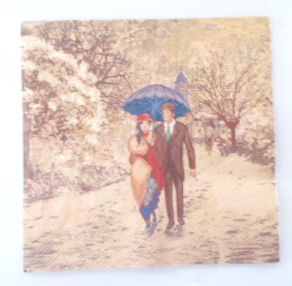 Paar mit Schirm