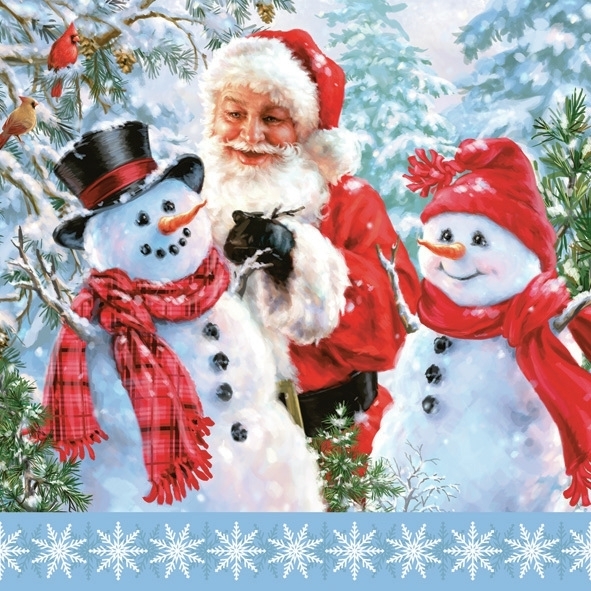Santa and snowmen