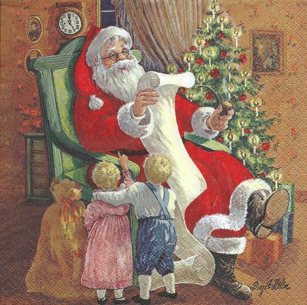 father xmas  with childs