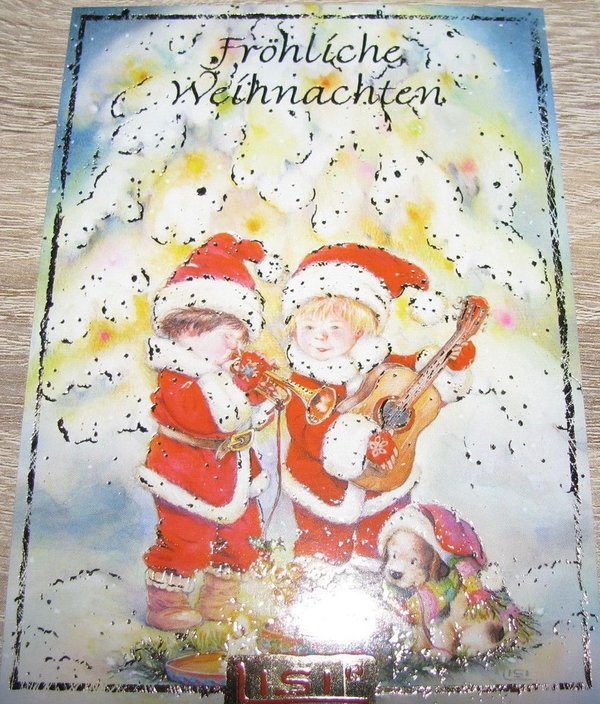 Lisi Martin  Weihnachtspostkarte musizierende Kinder 9283